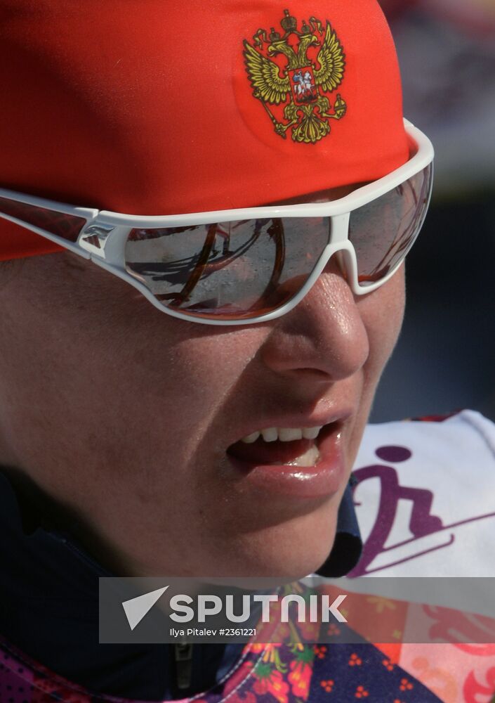 2014 Winter Olympics. Cross country skiing. Women. Skiathlon