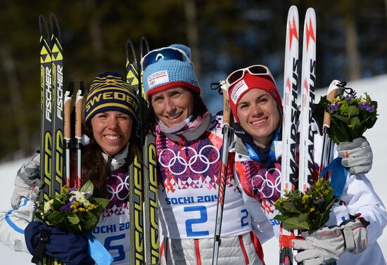 2014 Winter Olympics. Cross country skiing. Women. Skiathlon