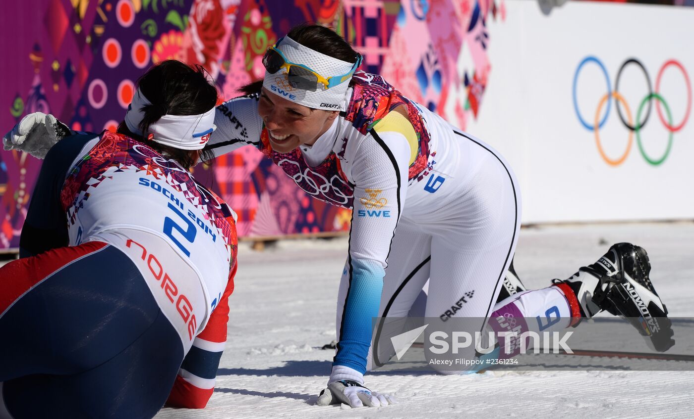 2014 Winter Olympics. Cross country skiing. Women. Skiathlon