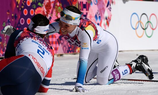 2014 Winter Olympics. Cross country skiing. Women. Skiathlon