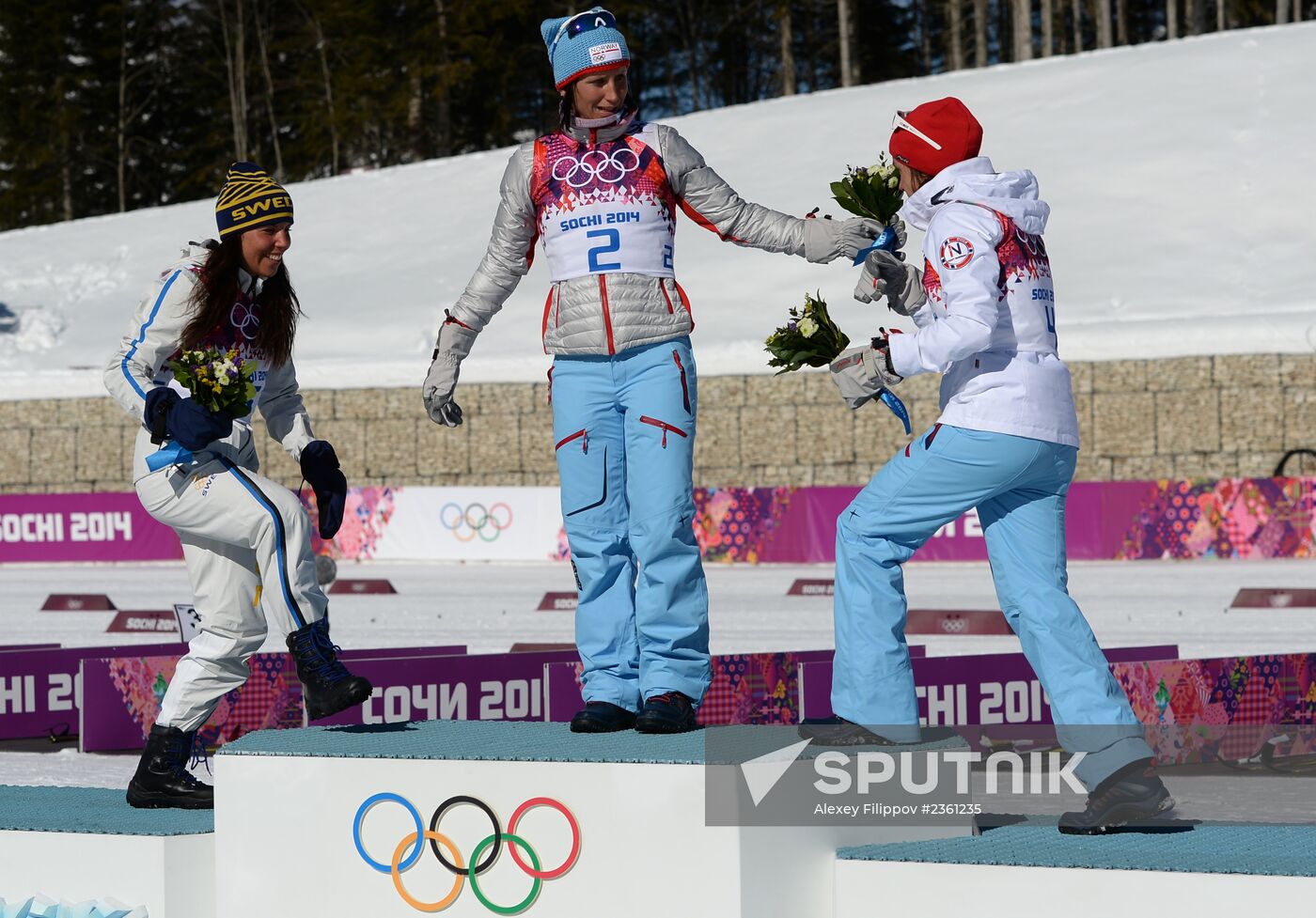 2014 Winter Olympics. Cross country skiing. Women. Skiathlon