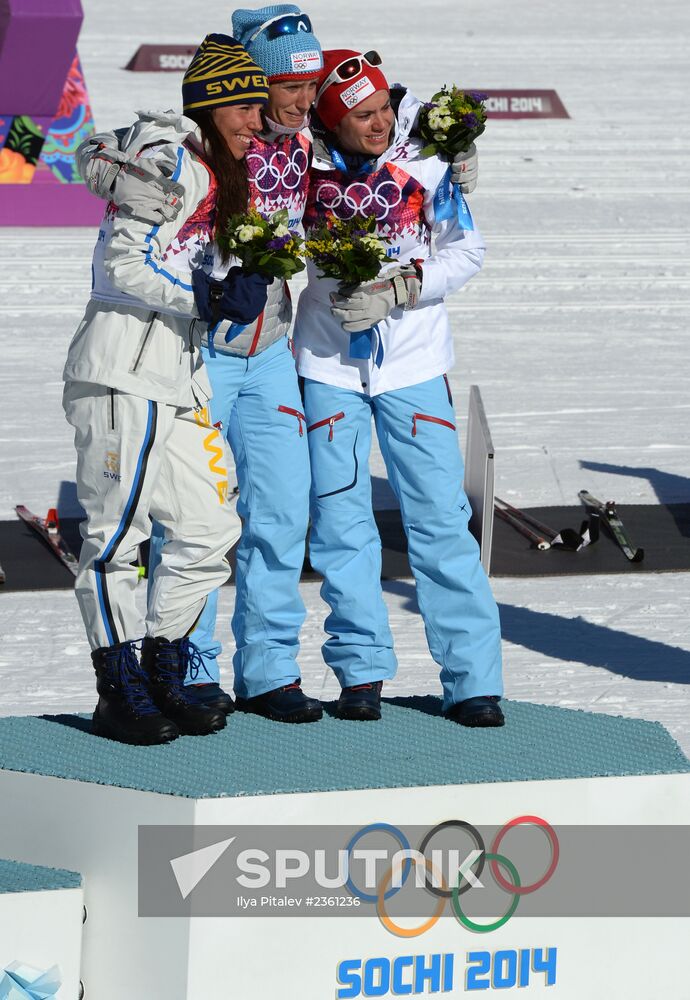 2014 Winter Olympics. Cross country skiing. Women. Skiathlon