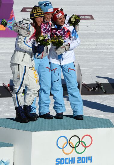 2014 Winter Olympics. Cross country skiing. Women. Skiathlon