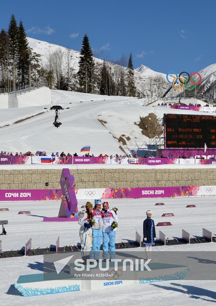 2014 Winter Olympics. Cross country skiing. Women. Skiathlon
