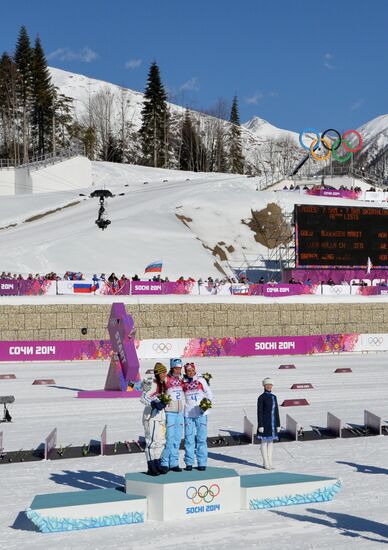 2014 Winter Olympics. Cross country skiing. Women. Skiathlon