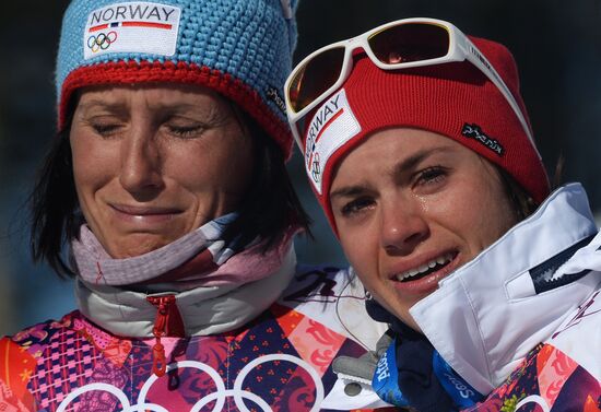 2014 Winter Olympics. Cross country skiing. Women. Skiathlon