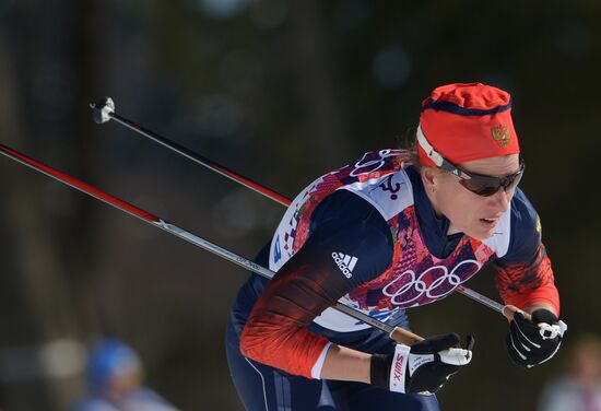 2014 Winter Olympics. Cross country skiing. Women. Skiathlon