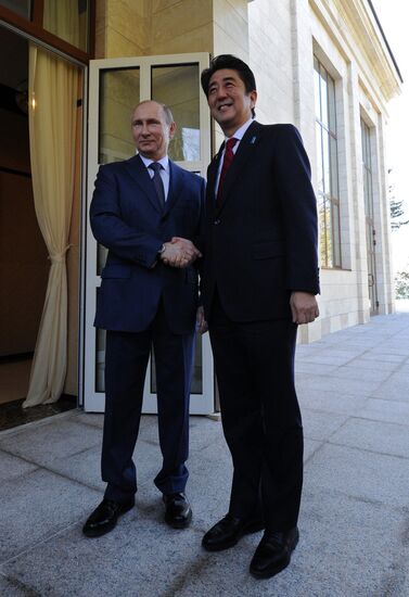 Vladimir Putin meets with Shinzo Abe