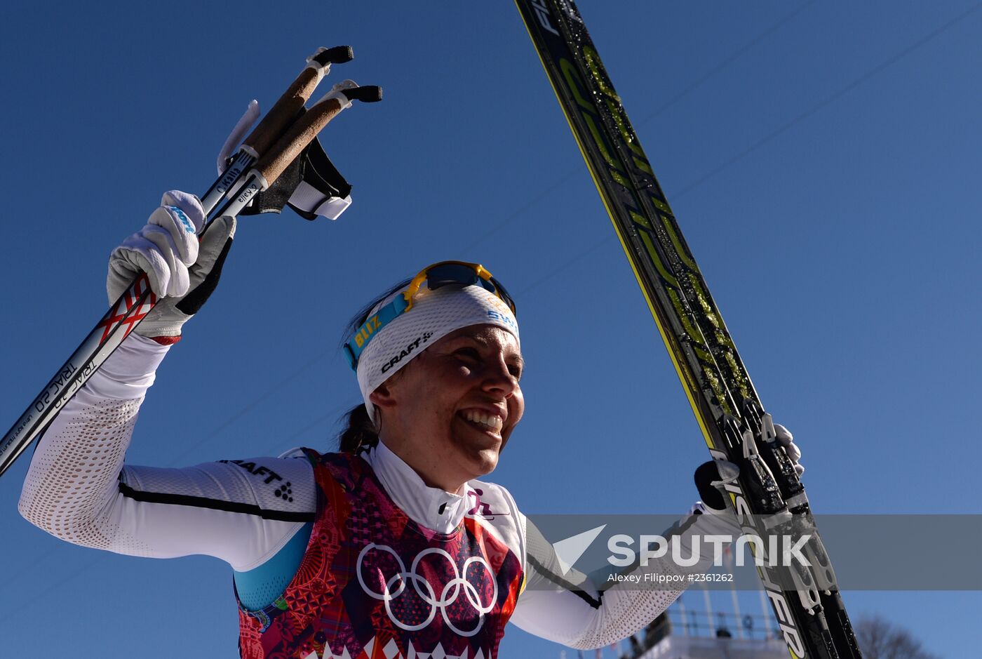 2014 Winter Olympics. Cross country skiing. Women. Skiathlon