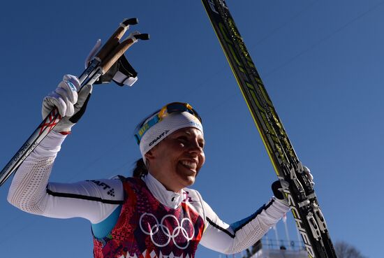 2014 Winter Olympics. Cross country skiing. Women. Skiathlon
