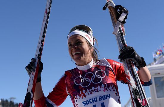 2014 Winter Olympics. Cross country skiing. Women. Skiathlon