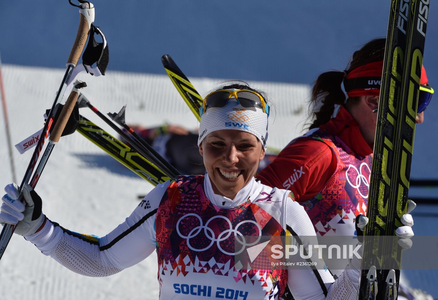 2014 Winter Olympics. Cross country skiing. Women. Skiathlon