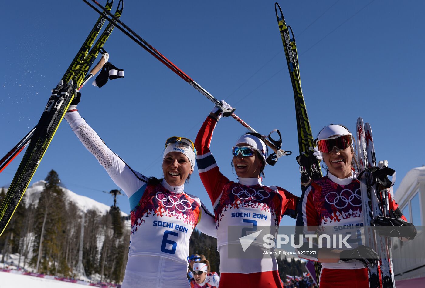 2014 Winter Olympics. Cross country skiing. Women. Skiathlon