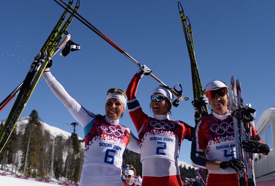 2014 Winter Olympics. Cross country skiing. Women. Skiathlon