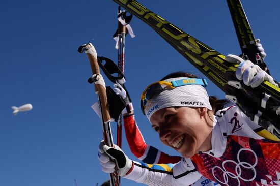 2014 Winter Olympics. Cross country skiing. Women. Skiathlon