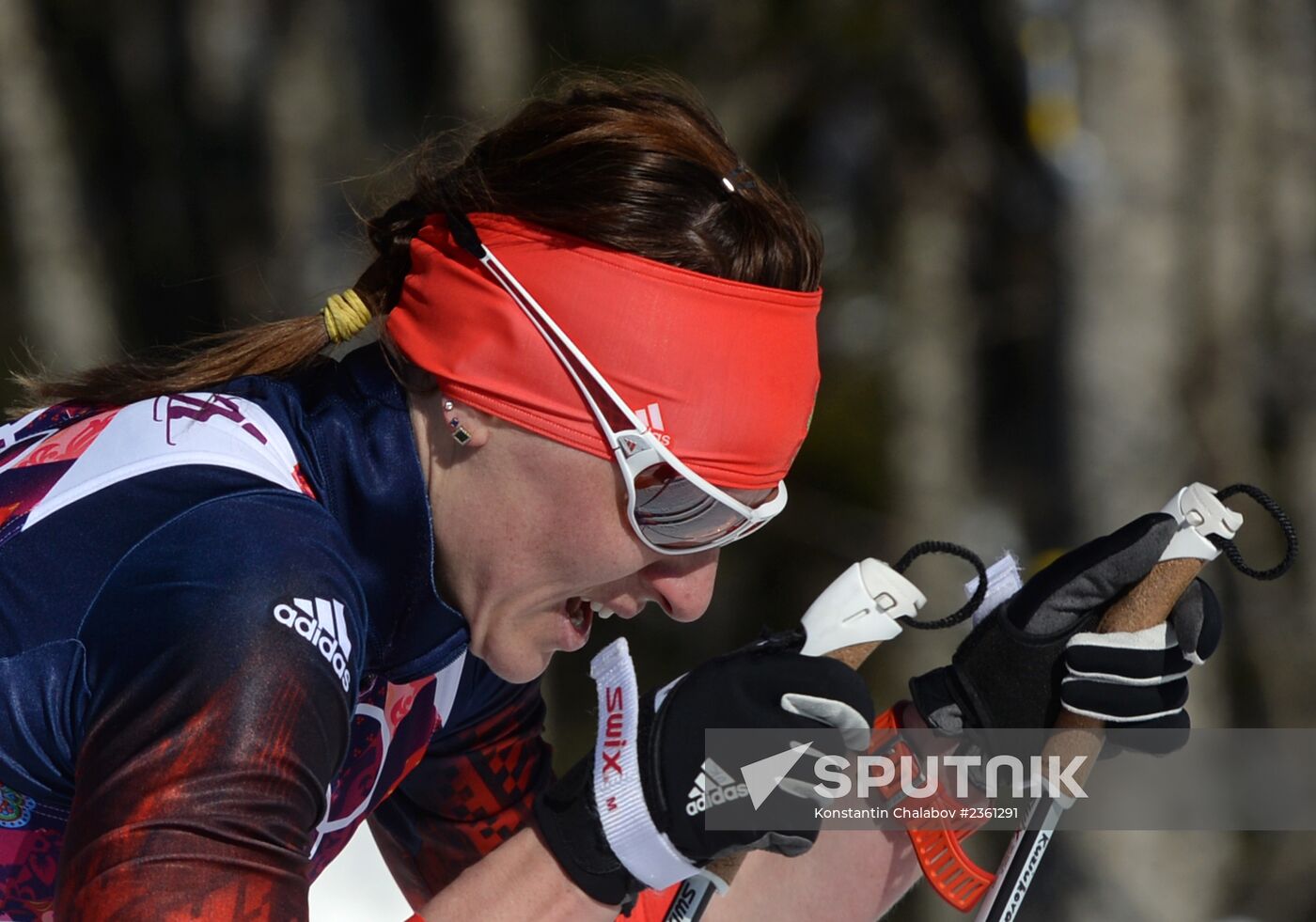 2014 Winter Olympics. Cross country skiing. Women. Skiathlon