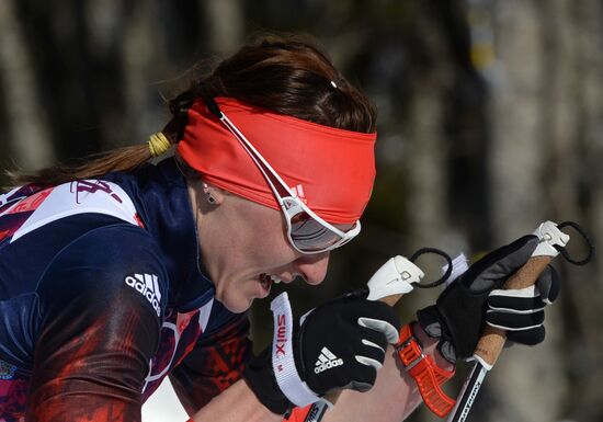 2014 Winter Olympics. Cross country skiing. Women. Skiathlon