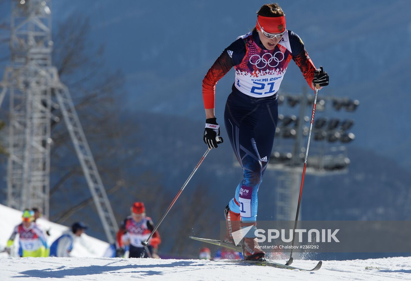 2014 Winter Olympics. Cross country skiing. Women. Skiathlon