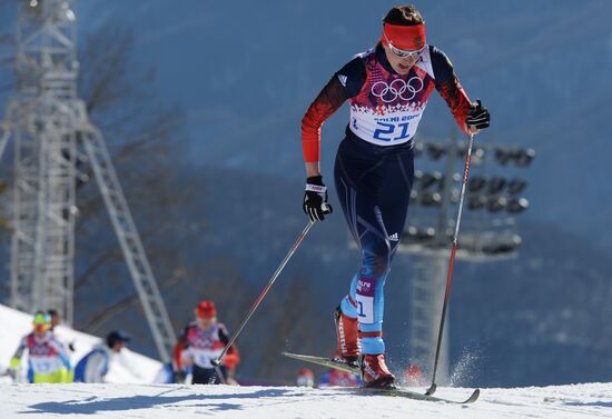 2014 Winter Olympics. Cross country skiing. Women. Skiathlon