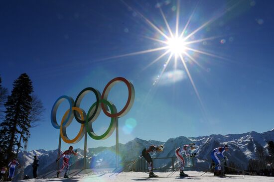 2014 Winter Olympics. Cross country skiing. Women. Skiathlon