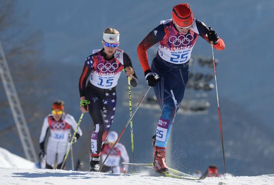 2014 Winter Olympics. Cross country skiing. Women. Skiathlon