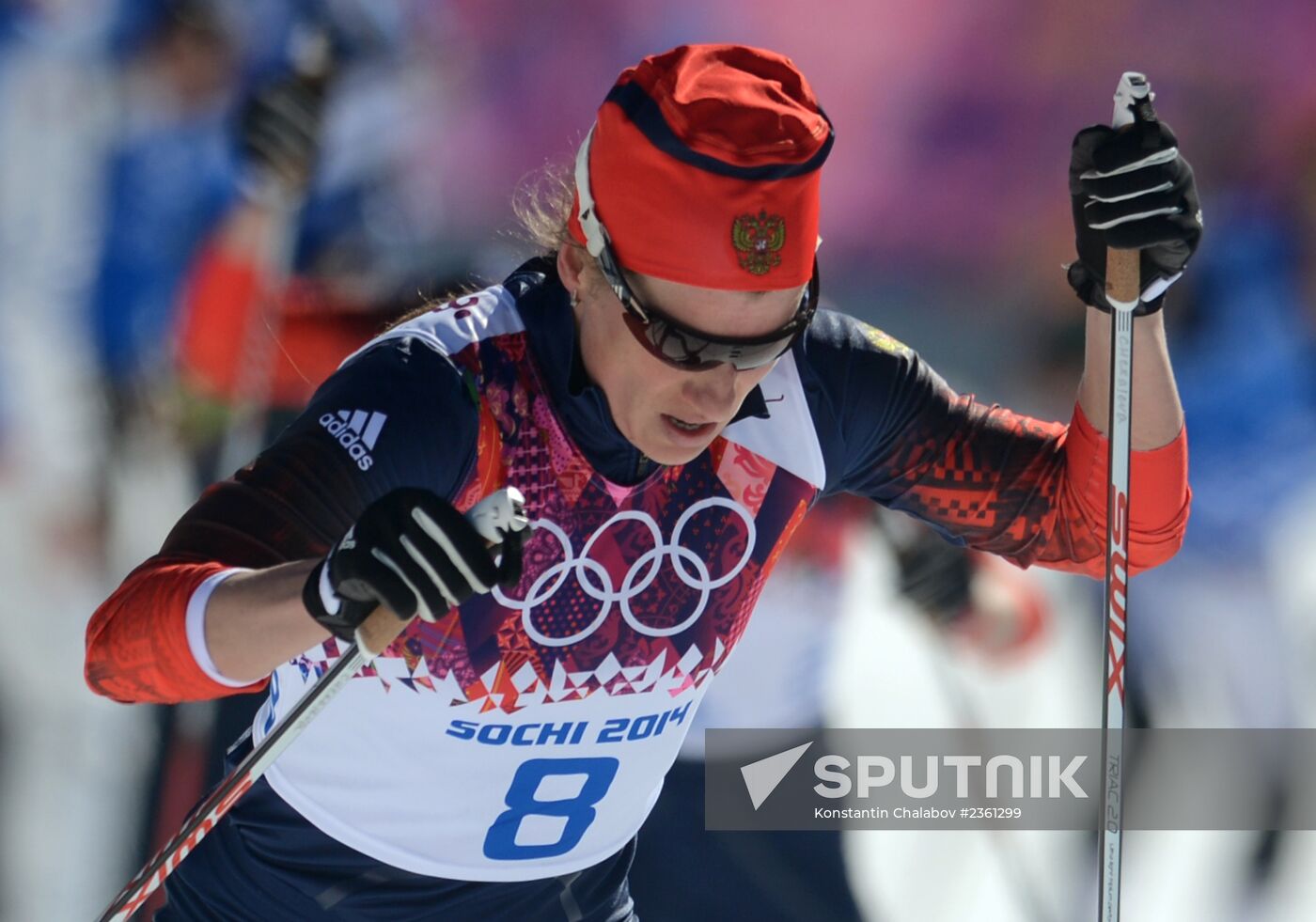 2014 Winter Olympics. Cross country skiing. Women. Skiathlon