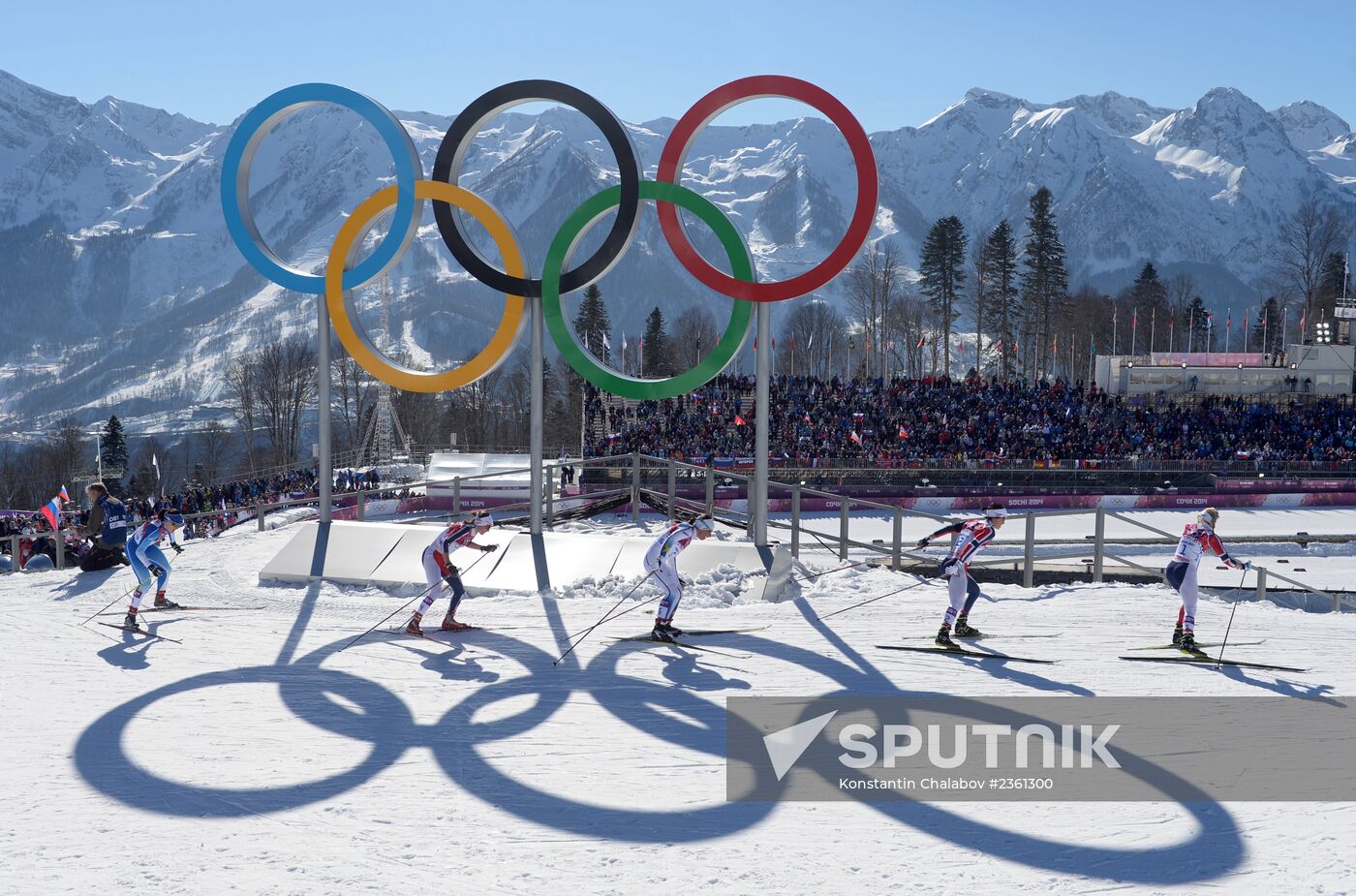2014 Winter Olympics. Cross country skiing. Women. Skiathlon