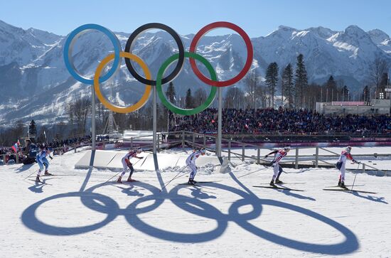 2014 Winter Olympics. Cross country skiing. Women. Skiathlon