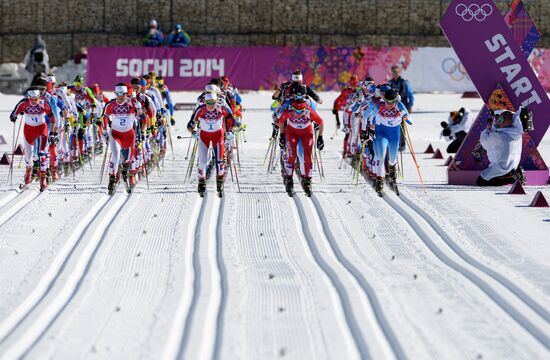 2014 Winter Olympics. Cross country skiing. Women. Skiathlon