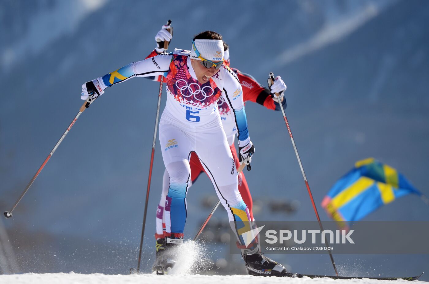 2014 Winter Olympics. Cross country skiing. Women. Skiathlon