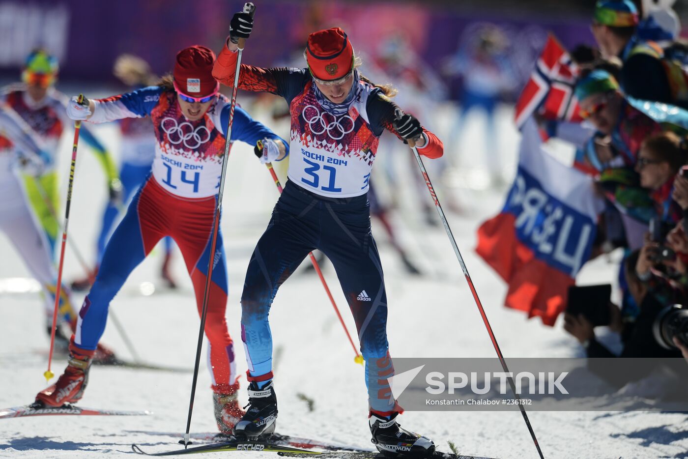 2014 Winter Olympics. Cross country skiing. Women. Skiathlon