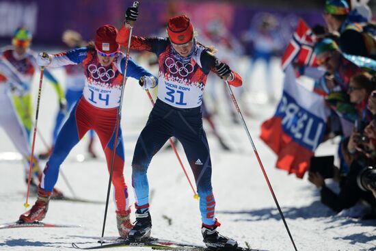 2014 Winter Olympics. Cross country skiing. Women. Skiathlon