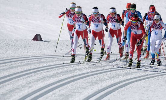 2014 Winter Olympics. Cross country skiing. Women. Skiathlon