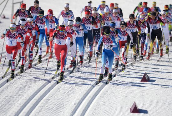 2014 Winter Olympics. Cross country skiing. Women. Skiathlon