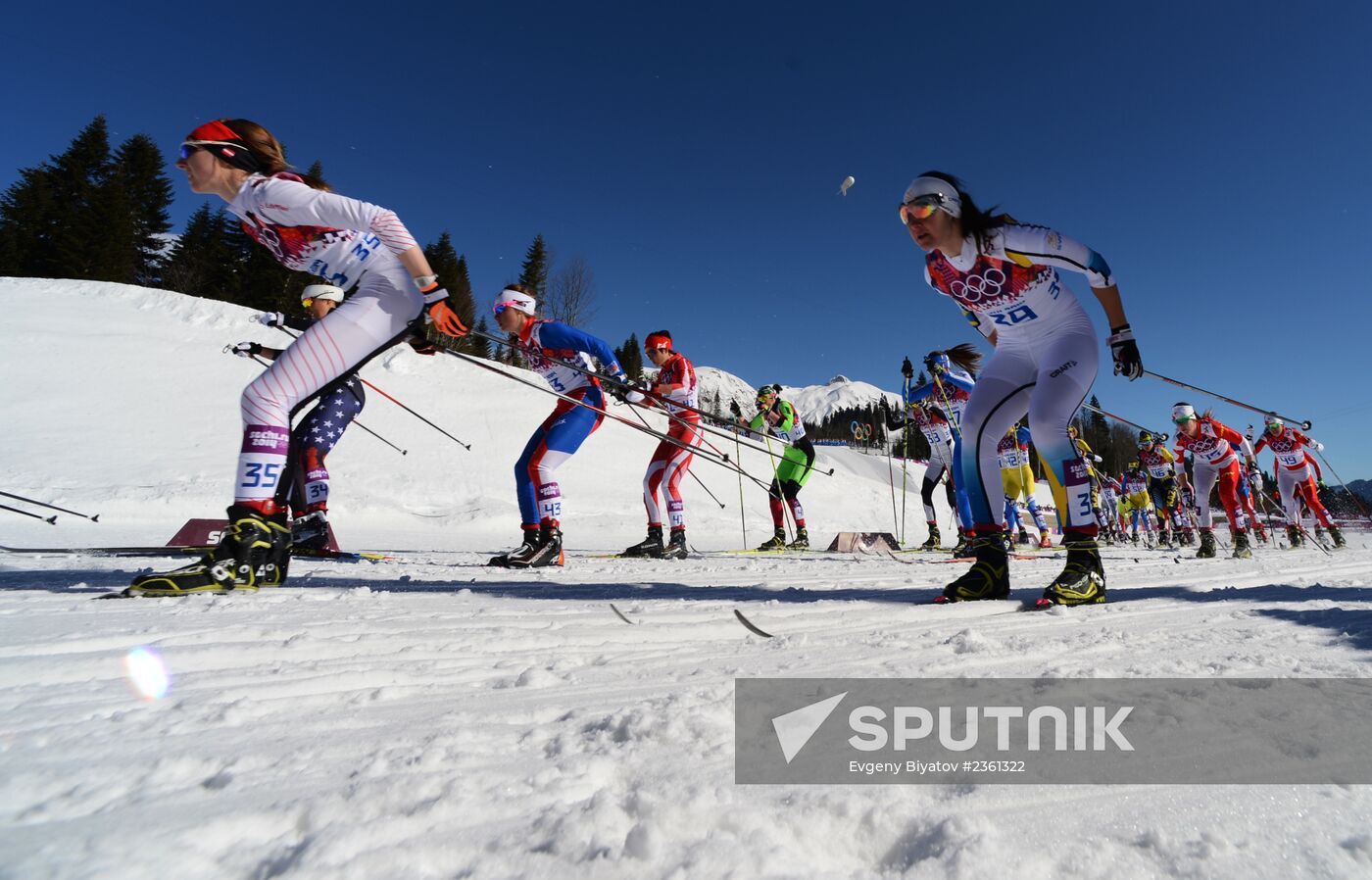 2014 Winter Olympics. Cross country skiing. Women. Skiathlon