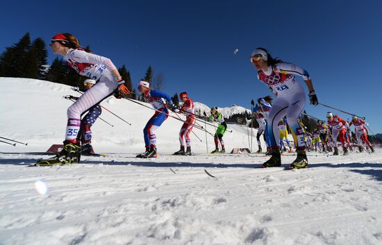 2014 Winter Olympics. Cross country skiing. Women. Skiathlon