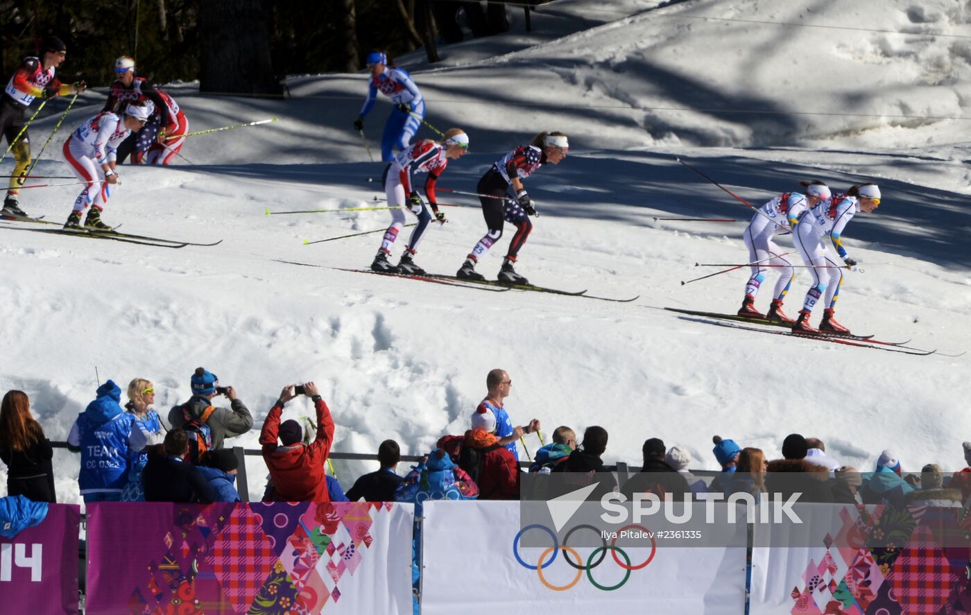2014 Winter Olympics. Cross country skiing. Women. Skiathlon