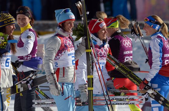 2014 Winter Olympics. Cross country skiing. Women. Skiathlon