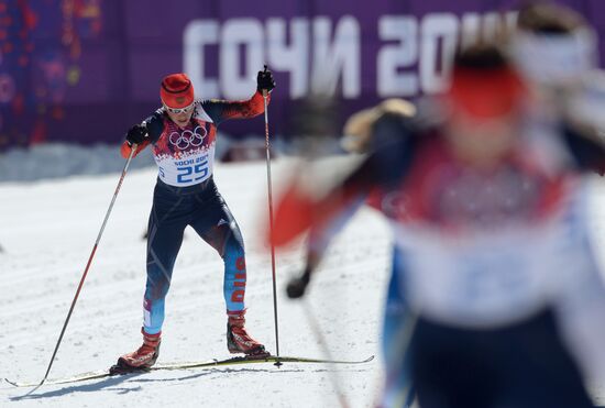 2014 Winter Olympics. Cross country skiing. Women. Skiathlon