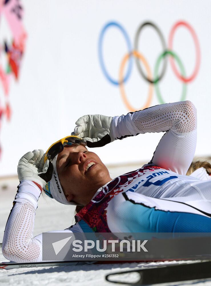 2014 Winter Olympics. Cross country skiing. Women. Skiathlon