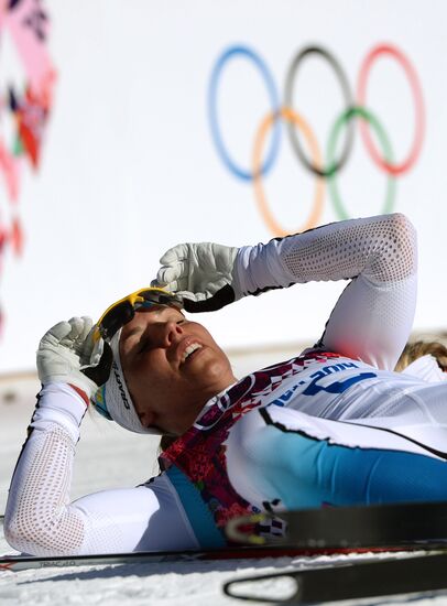 2014 Winter Olympics. Cross country skiing. Women. Skiathlon