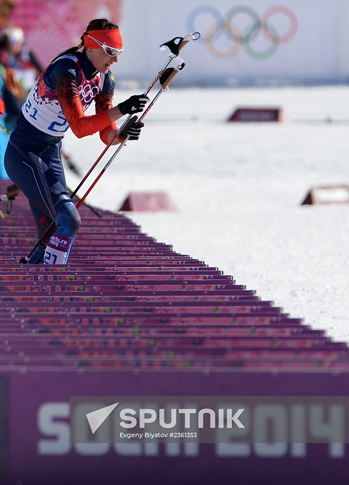 2014 Winter Olympics. Cross country skiing. Women. Skiathlon