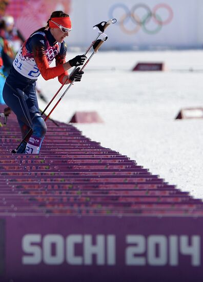 2014 Winter Olympics. Cross country skiing. Women. Skiathlon