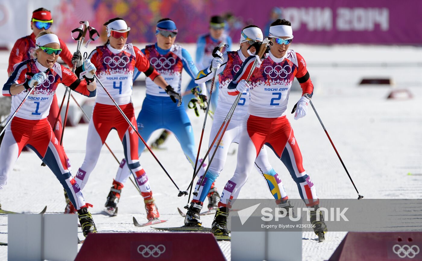 2014 Winter Olympics. Cross country skiing. Women. Skiathlon