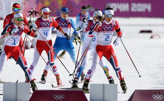 2014 Winter Olympics. Cross country skiing. Women. Skiathlon