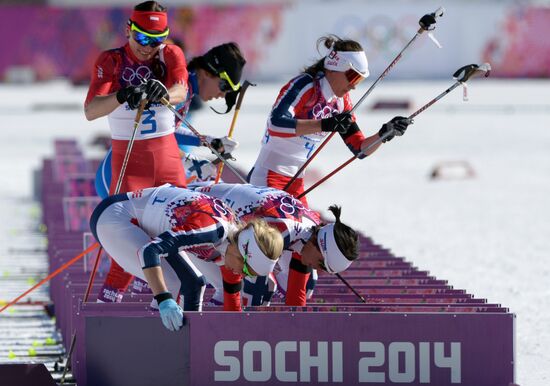 2014 Winter Olympics. Cross country skiing. Women. Skiathlon