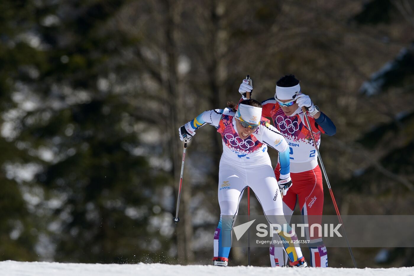 2014 Winter Olympics. Cross country skiing. Women. Skiathlon
