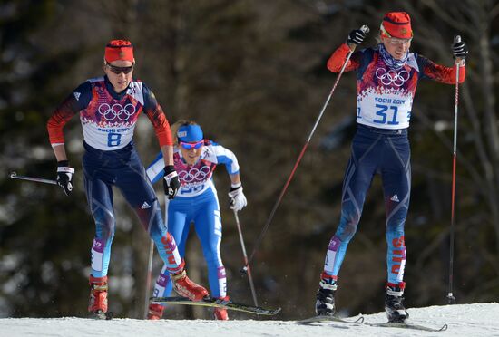 2014 Winter Olympics. Cross country skiing. Women. Skiathlon