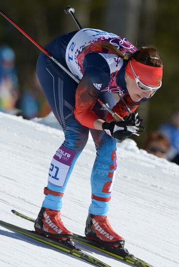 2014 Winter Olympics. Cross country skiing. Women. Skiathlon