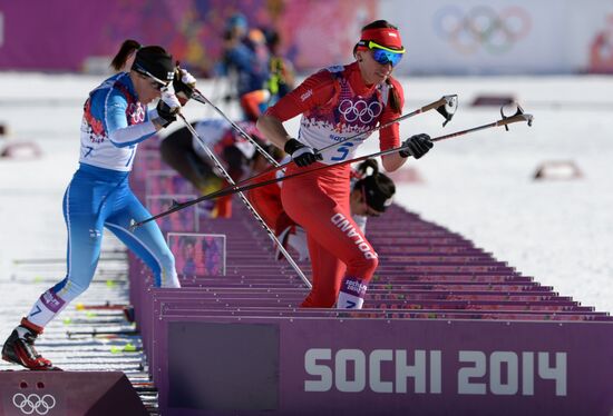 2014 Winter Olympics. Cross country skiing. Women. Skiathlon